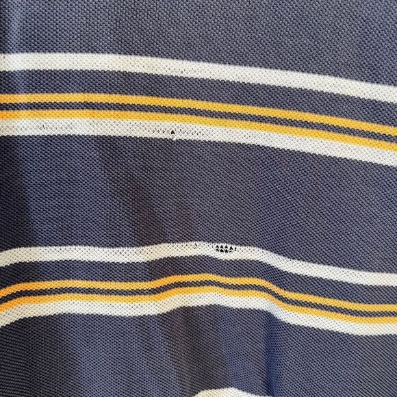 Polo Ralph Lauren Navy Yellow Stripe Short Sleeve Golf Polo Shirt - Picture 8 of 8